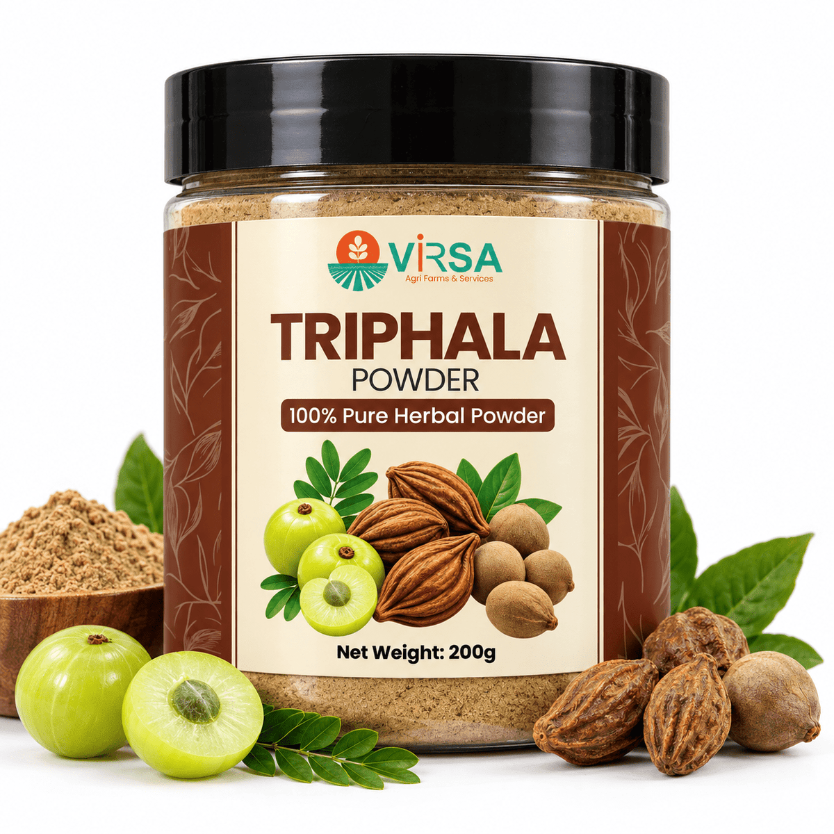 Triphala Powder — 100% Herbal & Pure (200g) - Virsa