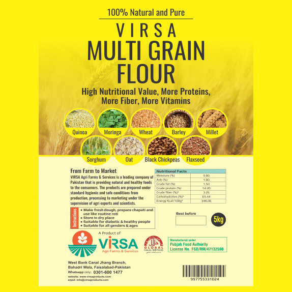 Virsa Multigrain Flour -5kg - Virsa