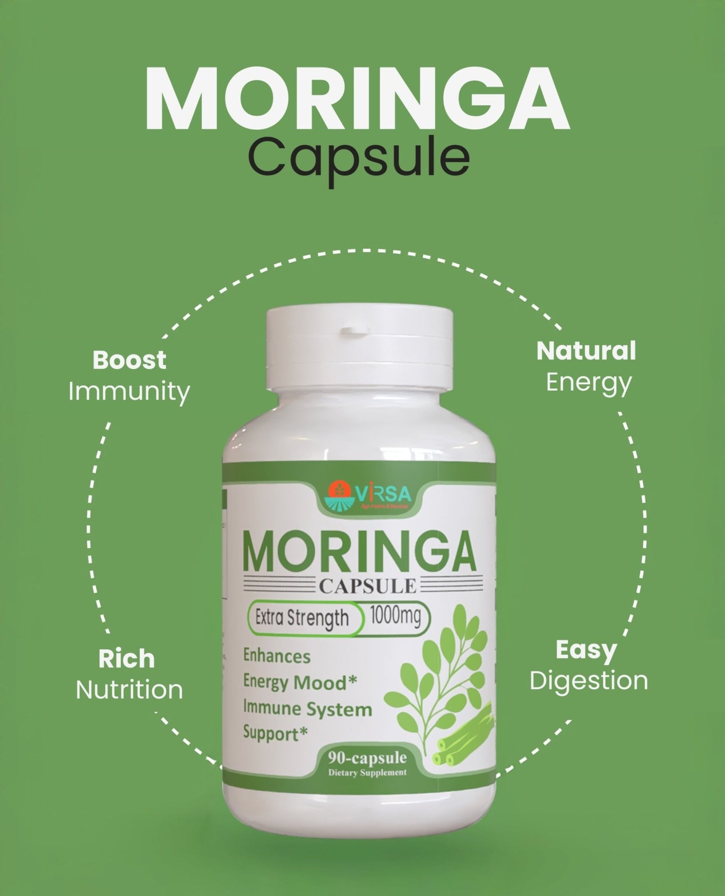 Moringa Capsules (90 capsules x 1g) - Virsa