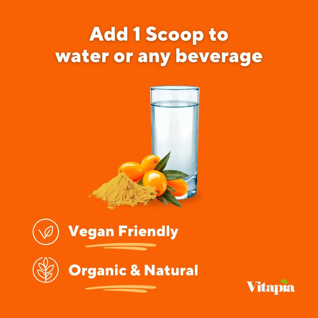 Organic Sea Buckthorn Extract (Crushed Form) with Natural Omega 7 & Omega 3 6 9 for Heart Health, Skin, Immune Support - Virsa