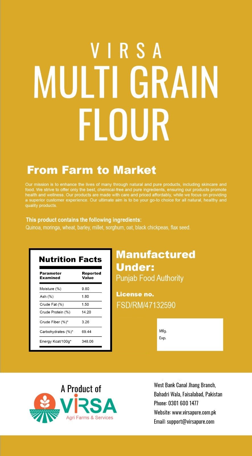 Virsa Multigrain Flour (2-kg) - Virsa